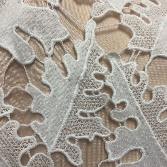 Anthropology RD Koko Romantic White Lace Overlay Cottagecore Sleeveless Dress L - Picture 3 of 15